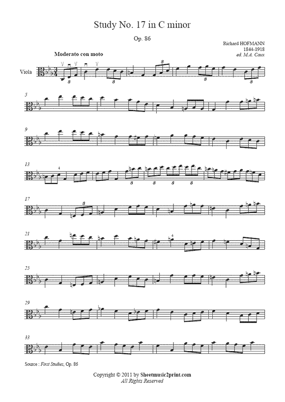 Hofmann : Study Op. 86, No. 17
