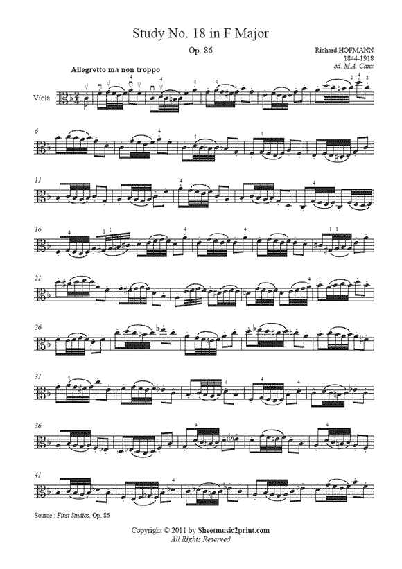 Hofmann : Study Op. 86, No. 18