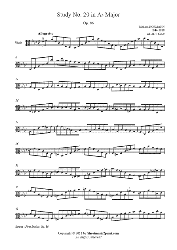Hofmann : Study Op. 86, No. 20