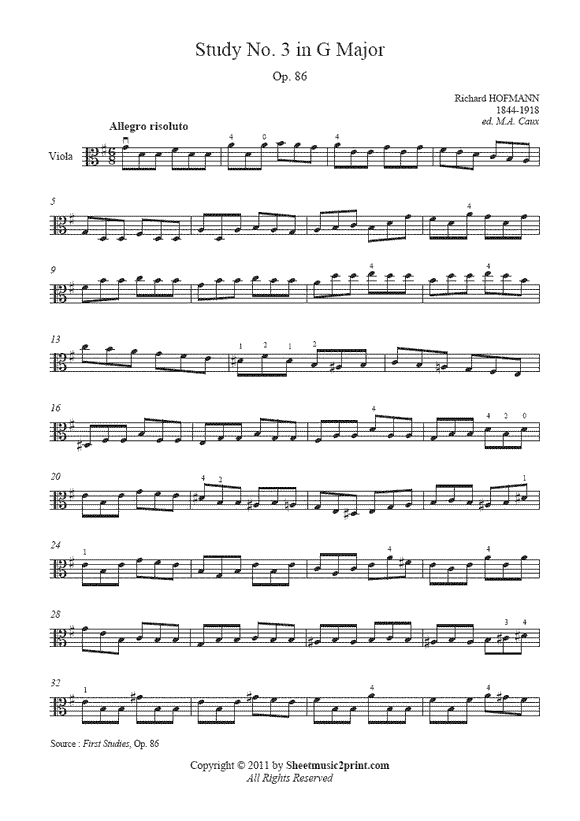 Hofmann : Study Op. 86, No. 3