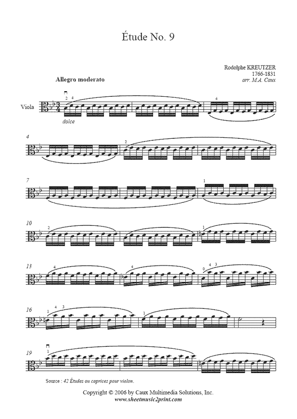 Kreutzer : Study No. 9 - Viola