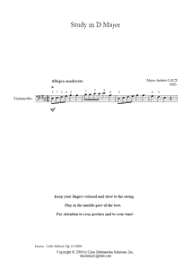 Caux : Study in D Major - Cello