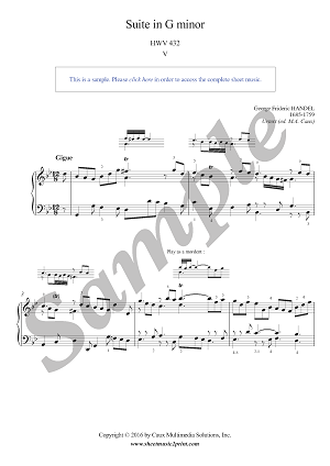 Suite in G minor, HWV 432 (5/6 : Gigue) -- Urtext