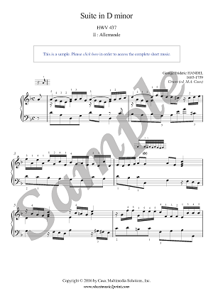 Suite in D minor, HWV 437 (2/6 : Allemande) -- Urtext