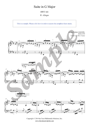 Handel : Suite HWV 441 (2/7 : Allegro)