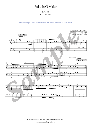 Suite in G Major, HWV 441 (3/7 : Courante) -- Urtext