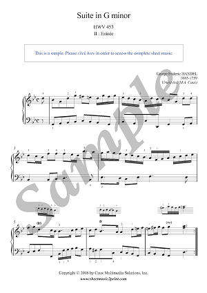 Suite in G minor, HWV 453 (2/5 : Entrée) -- Urtext