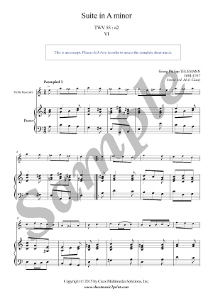 Suite in A minor, TWV 55:a2 (6/7) -- Urtext
