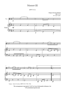 Bach : Menuet III BWV 822 - Viola