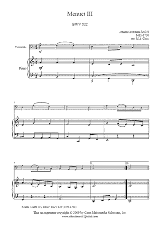 Menuet in C Major, BWV 822