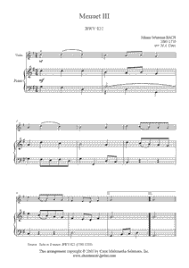 Bach : Menuet III BWV 822 - Violin