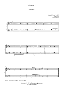 Bach : Suite BWV 822 (Menuet I)