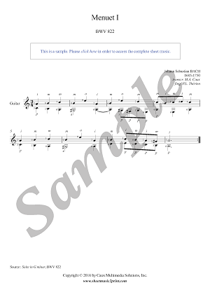 Suite BWV 822 (5/8 : Menuet I)