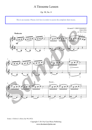 A Tiresome Lesson, Op. 98, No. 8