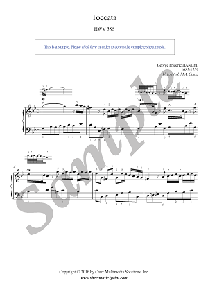 Toccata in G minor, HWV 586 -- Urtext