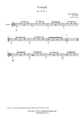 Tranquil in C Major, Op. 39, No. 4
