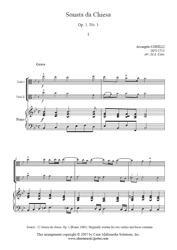 Corelli : Trio Sonata, Op. 1, No. 1 - Two Violas