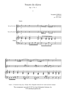 Corelli : Trio Sonata, Op. 1, No. 1 - Two Descant Recorders