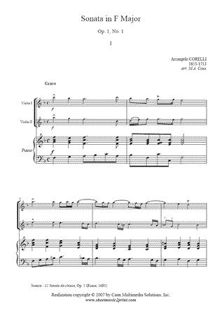 Trio Sonata in F Major, Op. 1, No. 1 (I : Grave)