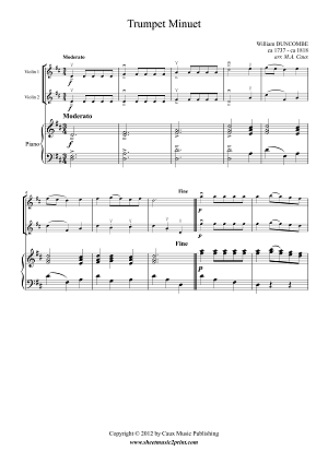Duncombe : Trumpet Minuet - Violin Duet