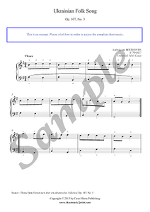 Beethoven : Ukrainian Folk Song, Op. 107, No. 3