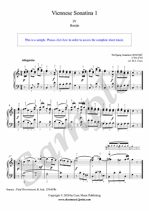 Mozart : Viennese Sonatina No. 1 (4/4 : Rondo)