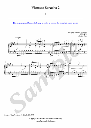 Mozart : Viennese Sonatina No. 2 (1/4 : Allegro)