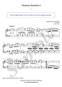 Mozart : Viennese Sonatina No. 5 (1/3 : Larghetto)