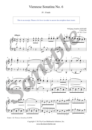 Viennese Sonatina No. 6 in C Major (4/4 : Finale)