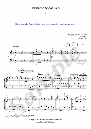 Mozart : Viennese Sonatina No. 6 (1/4 : Allegro)