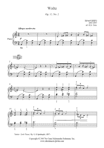 Grieg : Waltz Op. 12, No. 2
