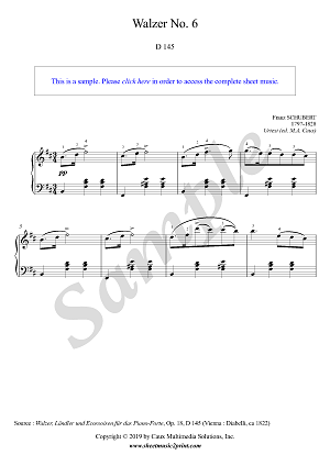 Walzer No. 6, Op. 18, D 145