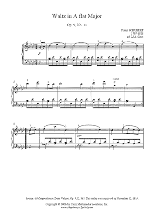 Waltz D 365, Op. 9, No. 11