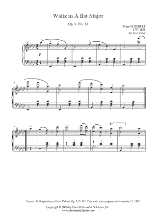 Waltz D 365, Op. 9, No. 13