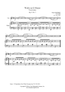 Schubert : Waltz D 365, No. 2 - Violin