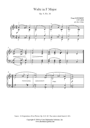 Waltz D 365, Op. 9, No. 36