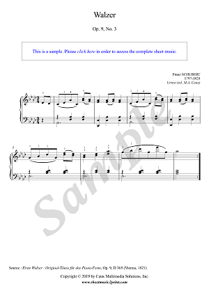 Walzer No. 3, Op. 9, D 365