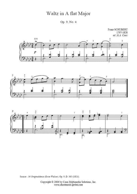 Schubert : Waltz D 365, No. 4