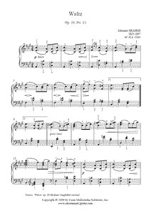 Brahms : Waltz, Op. 39, No. 15 - Simplified
