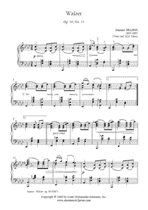 Brahms : Waltz Op. 39, No. 15