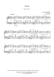 Brahms : Waltz Op. 39, No. 2 - Grade 2