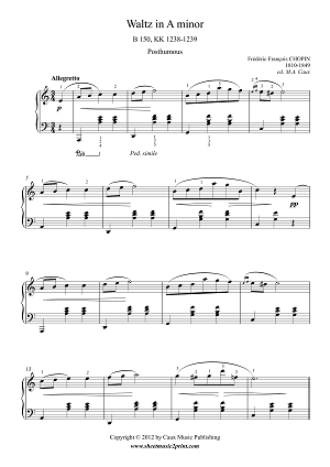 Chopin : Waltz in A minor, B 150