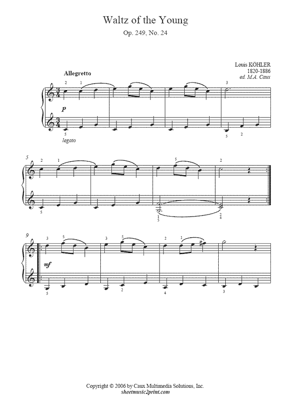 Kohler : Waltz of the Young, Op. 249, No. 24