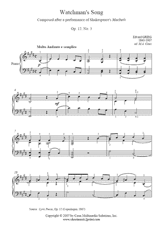 Watchman's Song, Op. 12, No. 3