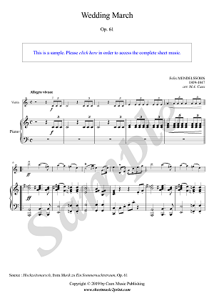 Wedding March, Op. 61 - Violin