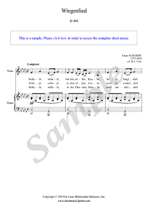 Wiegenlied, D 498 - D flat Major