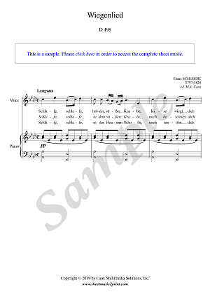Schubert : Wiegenlied, D 498