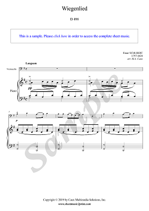 Schubert : Wiegenlied, D 438 - Cello
