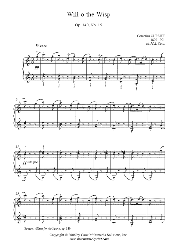 Gurlitt : Will-o-the-Wisp, Op. 140, No. 15