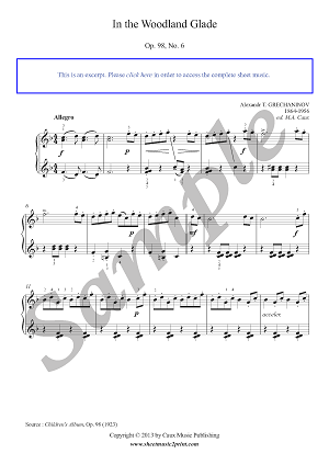In the Woodland Glade, Op. 98, No. 6